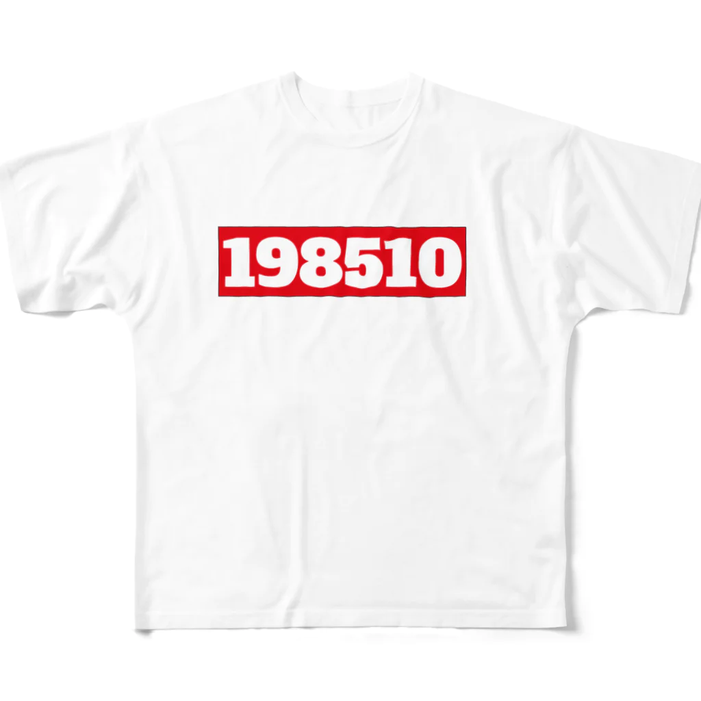 バースデーロゴズのバースデーアピール１９８５年１０月 フルグラフィックTシャツ