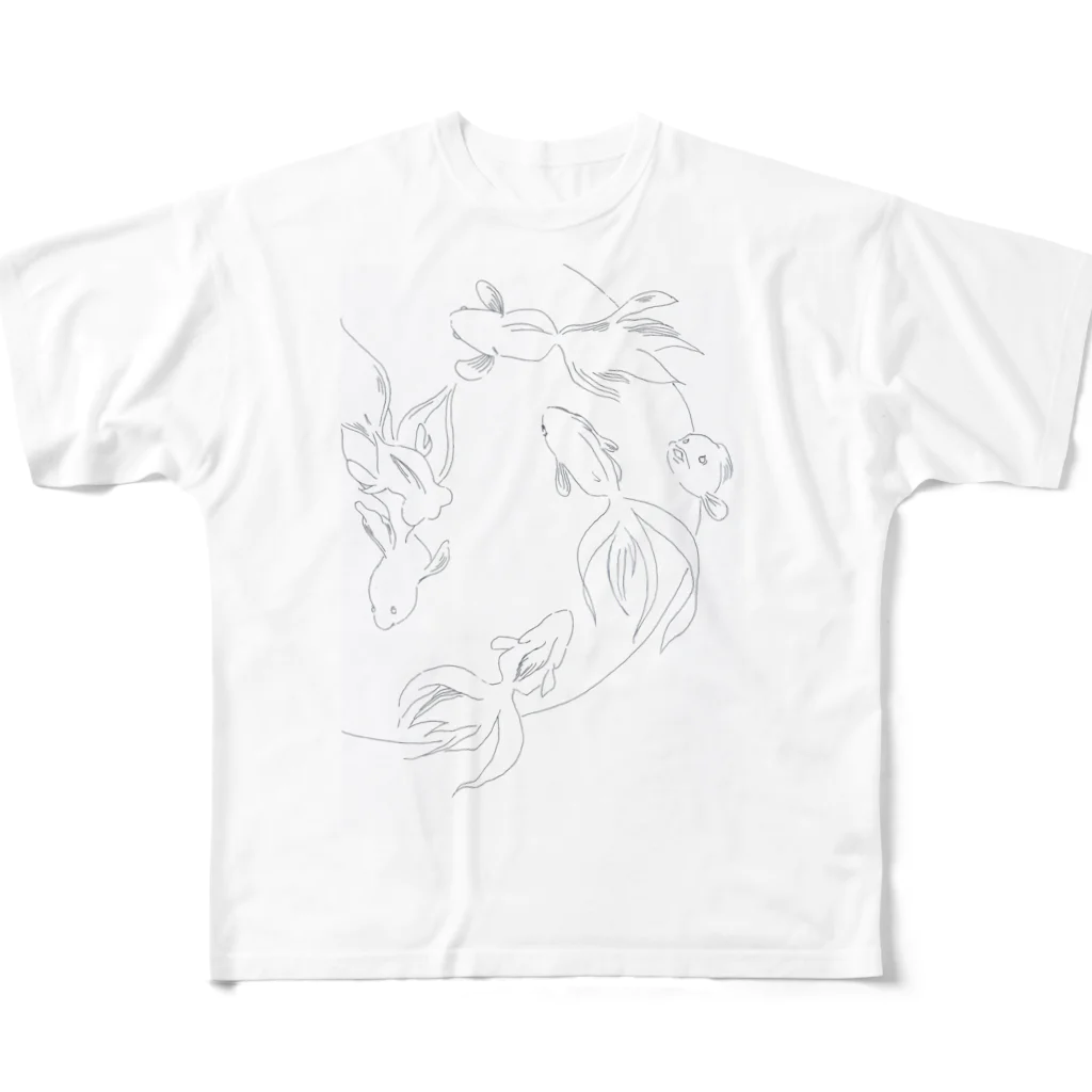 えんぎもんの縁起のいい金魚 フルグラフィックTシャツ