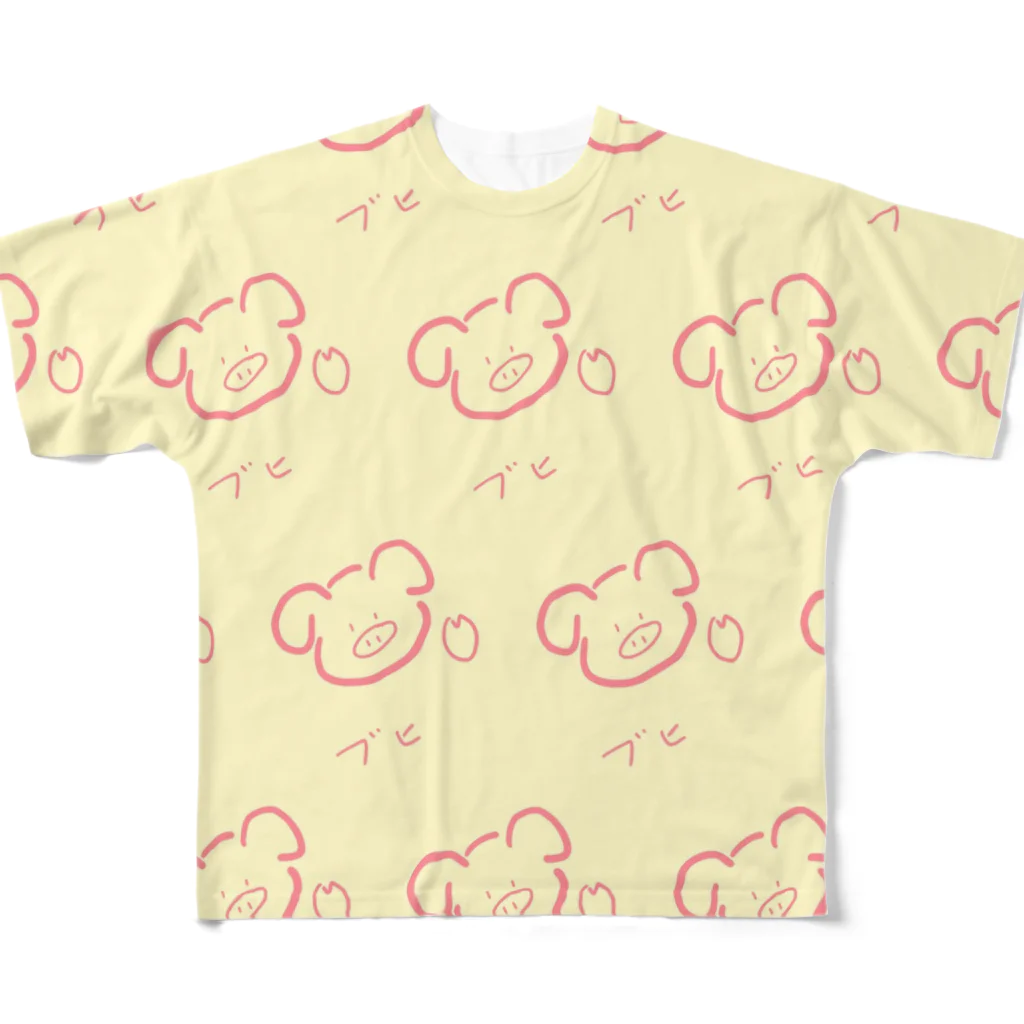 とののブヒブヒ豚 All-Over Print T-Shirt