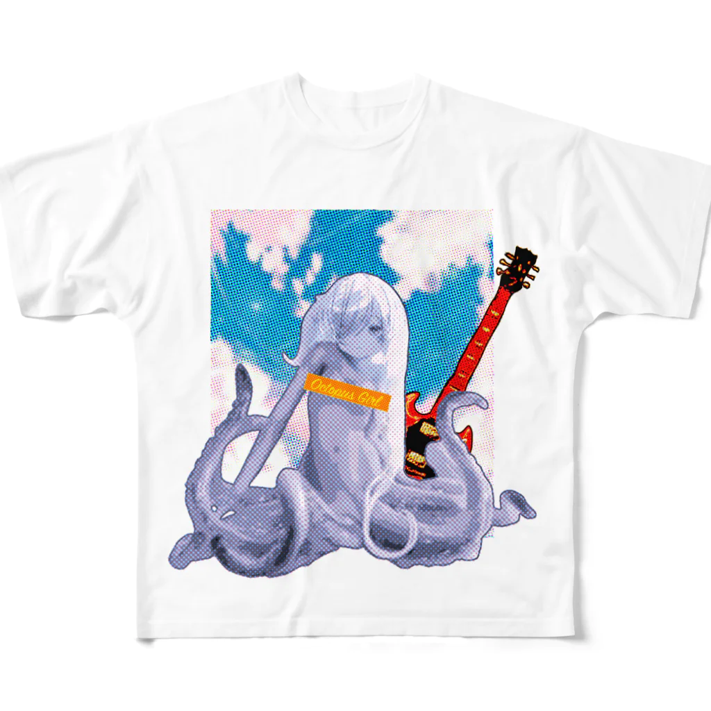 やまびこやまのロックタコ少女(B02)002  フルグラフィックTシャツ