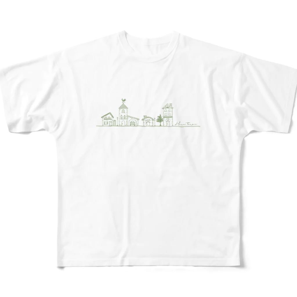 tulipのhome  town フルグラフィックTシャツ