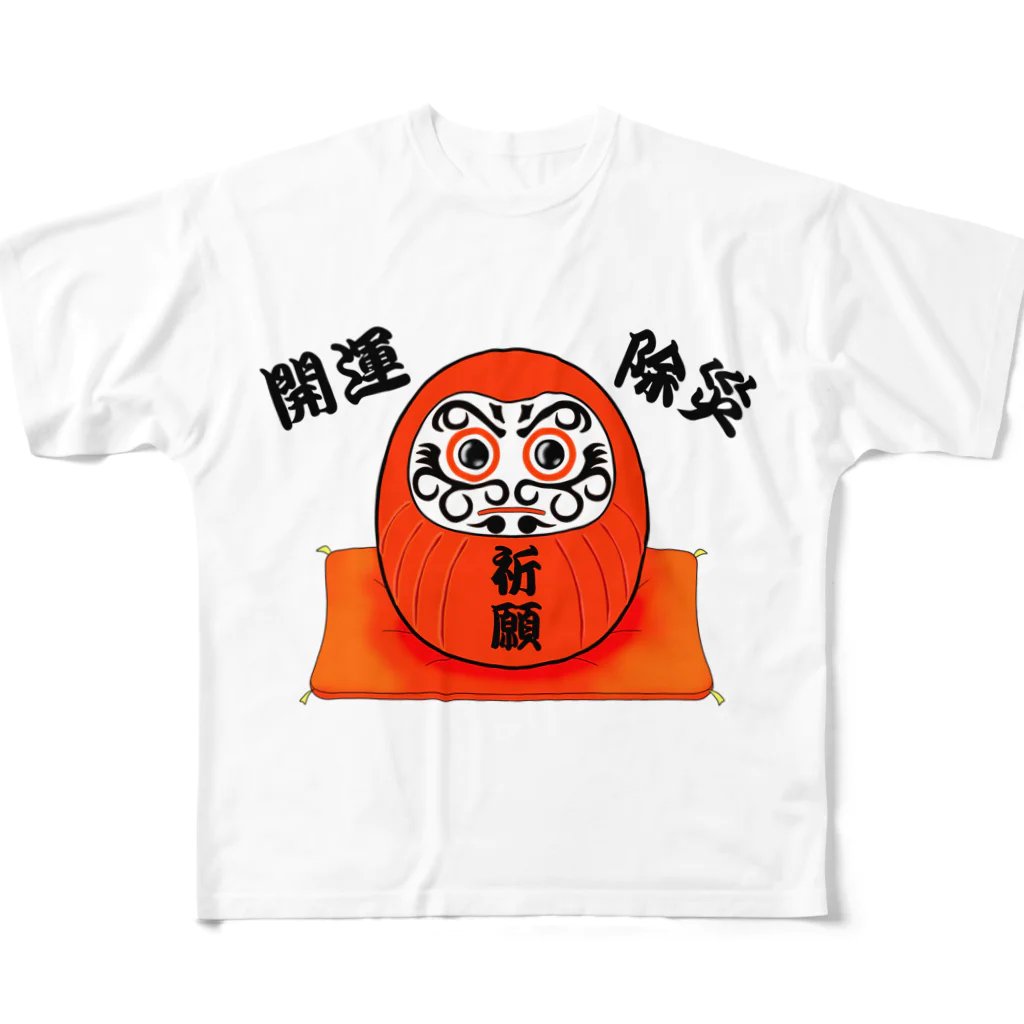 風都水都の祈願達磨 フルグラフィックTシャツ