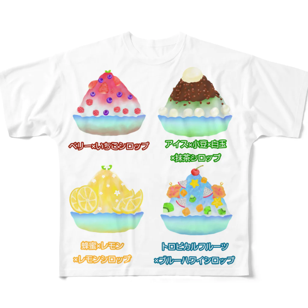 Lily bird（リリーバード）のかき氷4種類 All-Over Print T-Shirt
