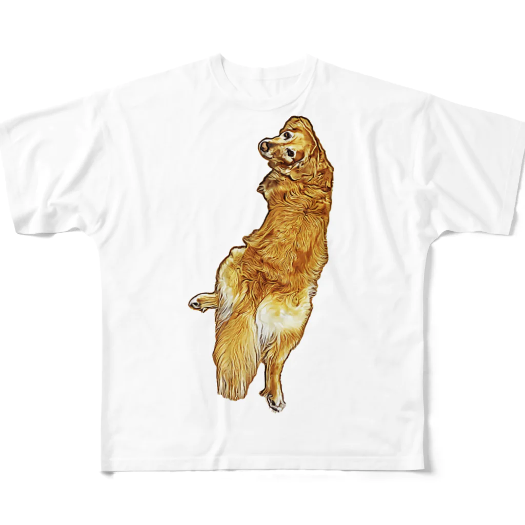 flatcoatedretrieverのgolden retriever フルグラフィックTシャツ