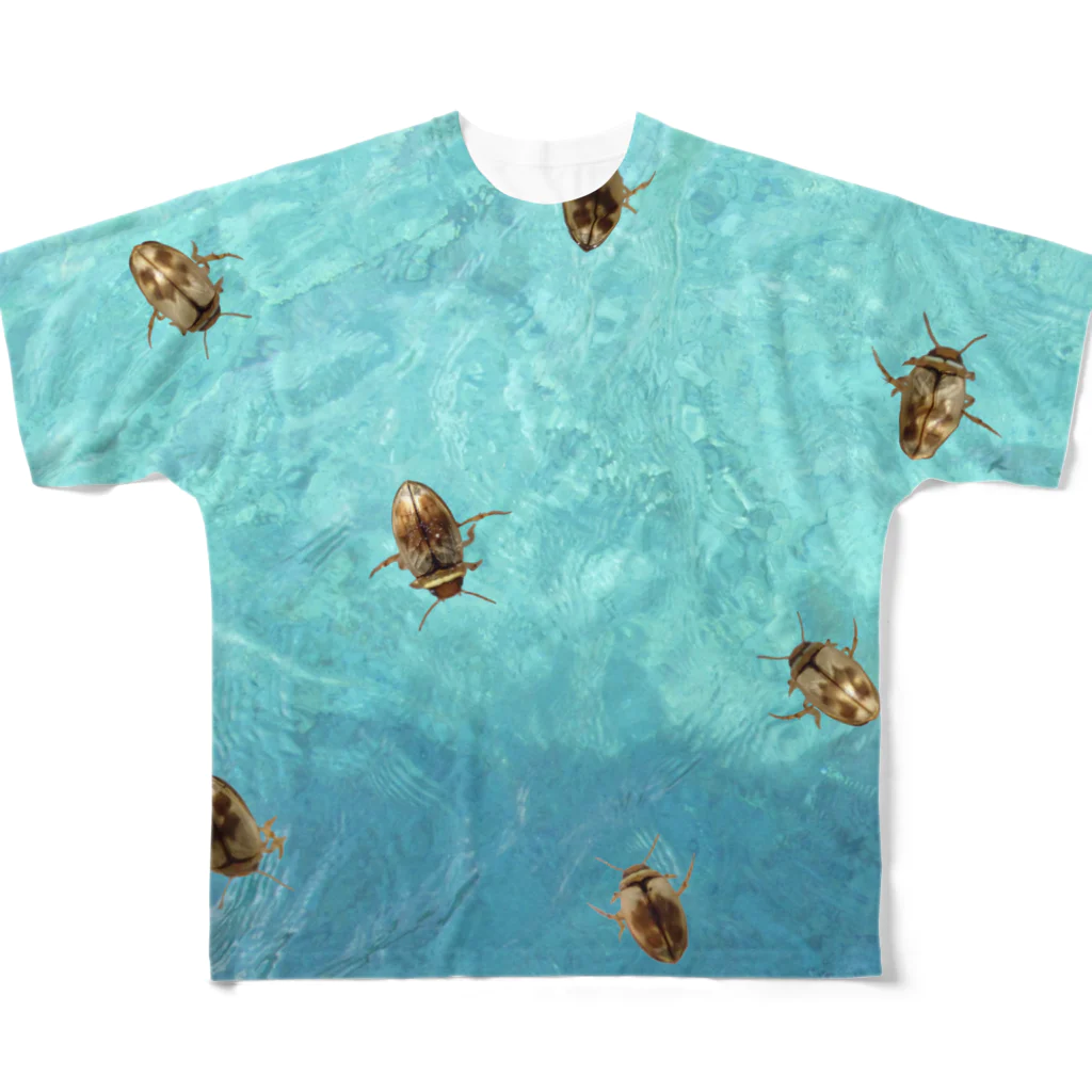 L_arctoaの海を泳ぐチャイロチビゲンゴロウ All-Over Print T-Shirt