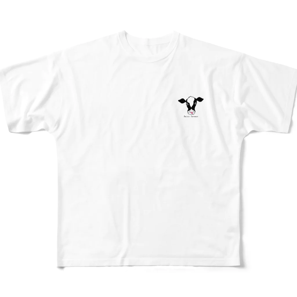 Himawari farmの牛さんグッズ🐄 Dairy farmer フルグラフィックTシャツ