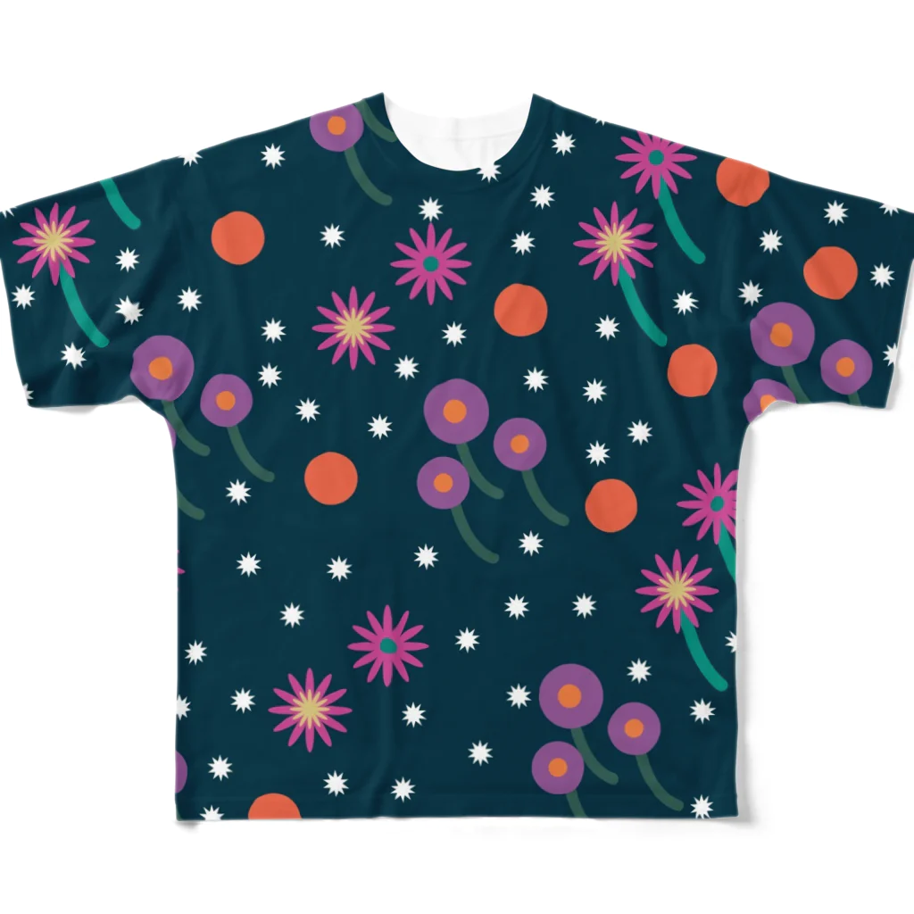 azuki.の花柄 All-Over Print T-Shirt