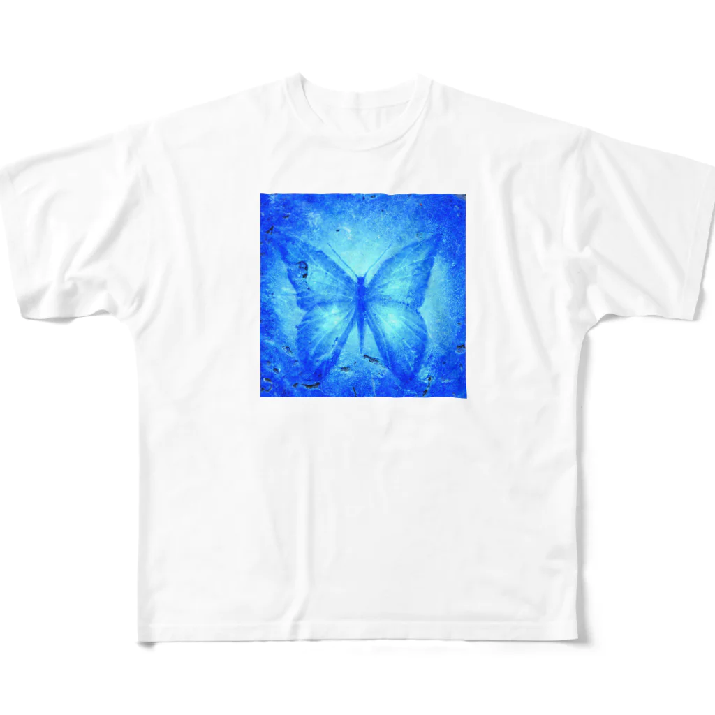 okanoxnekoの青い蝶 All-Over Print T-Shirt