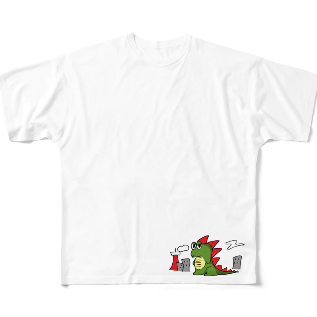 ASA(エー・エス・エー)のゴジラくん フルグラフィックTシャツ