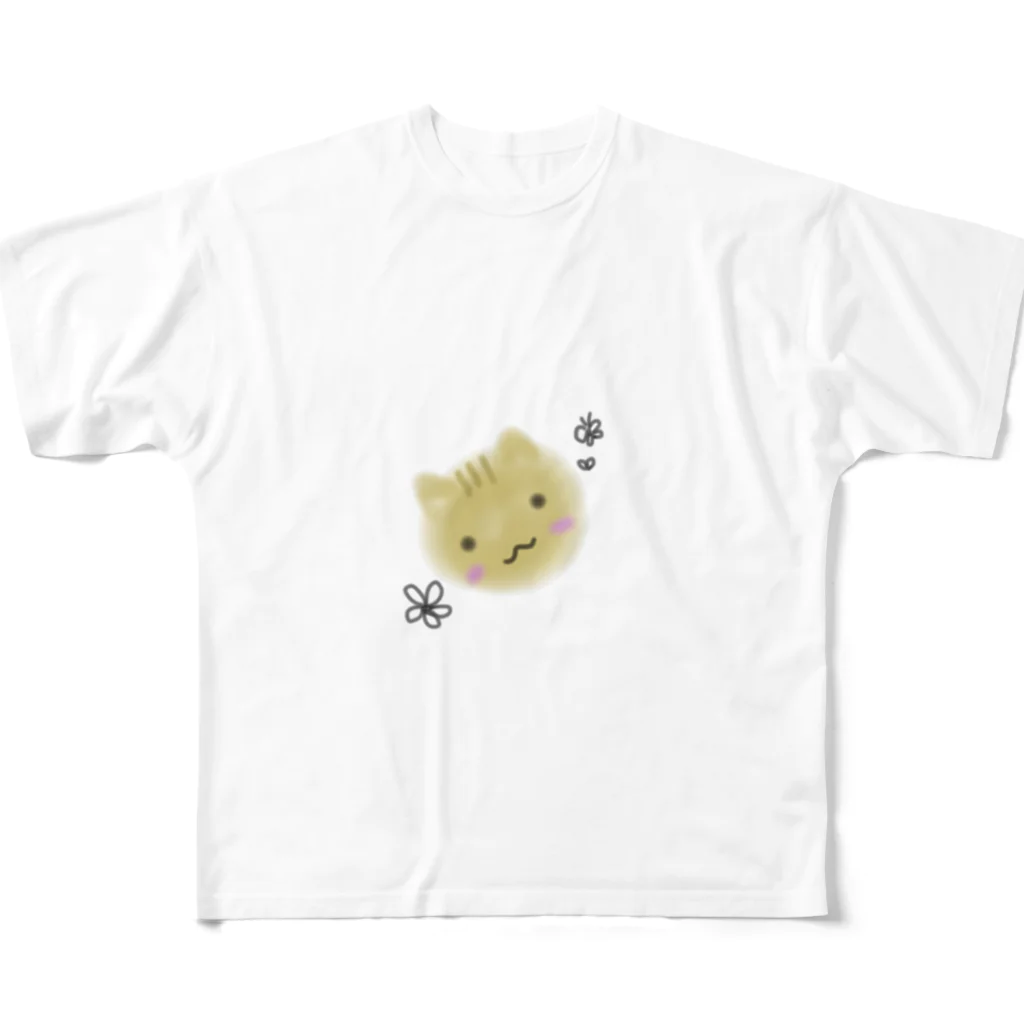 kenkenのぽわぽわねこ フルグラフィックTシャツ