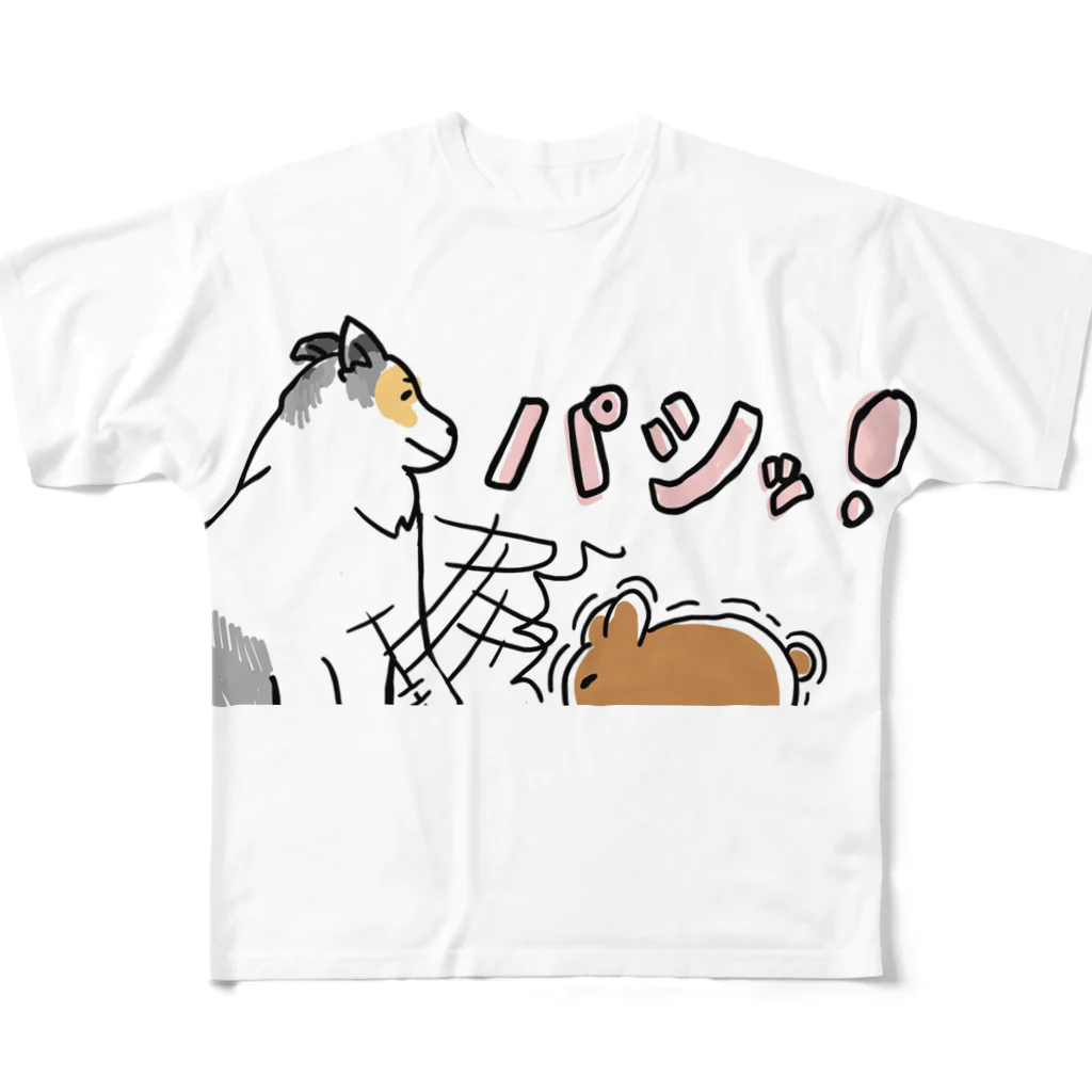 DOG STUDIOの大人気⭐️パシッ柄 All-Over Print T-Shirt