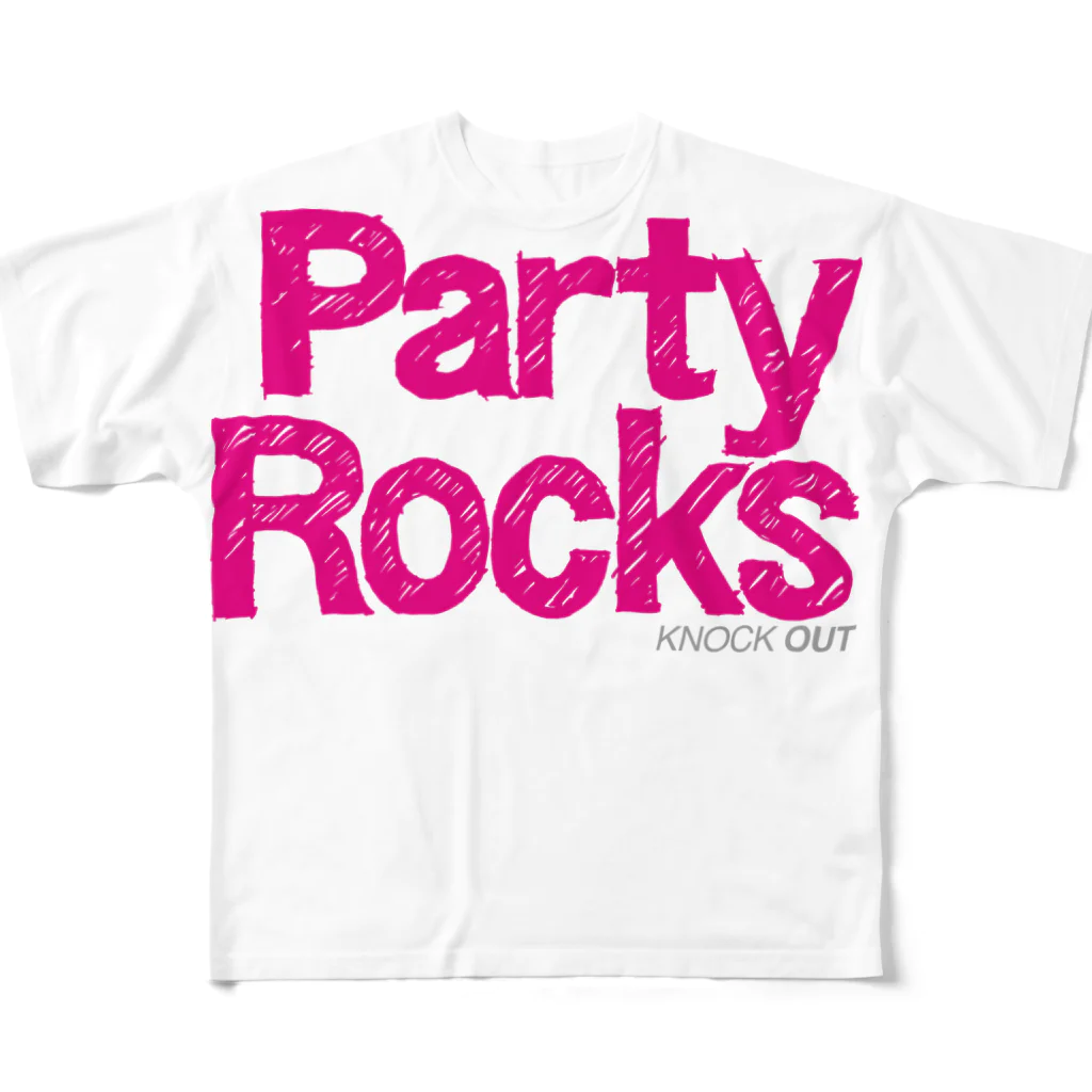 KNOCKOUTJROCKのPARTY ROCKS Handwritten2 フルグラフィックTシャツ