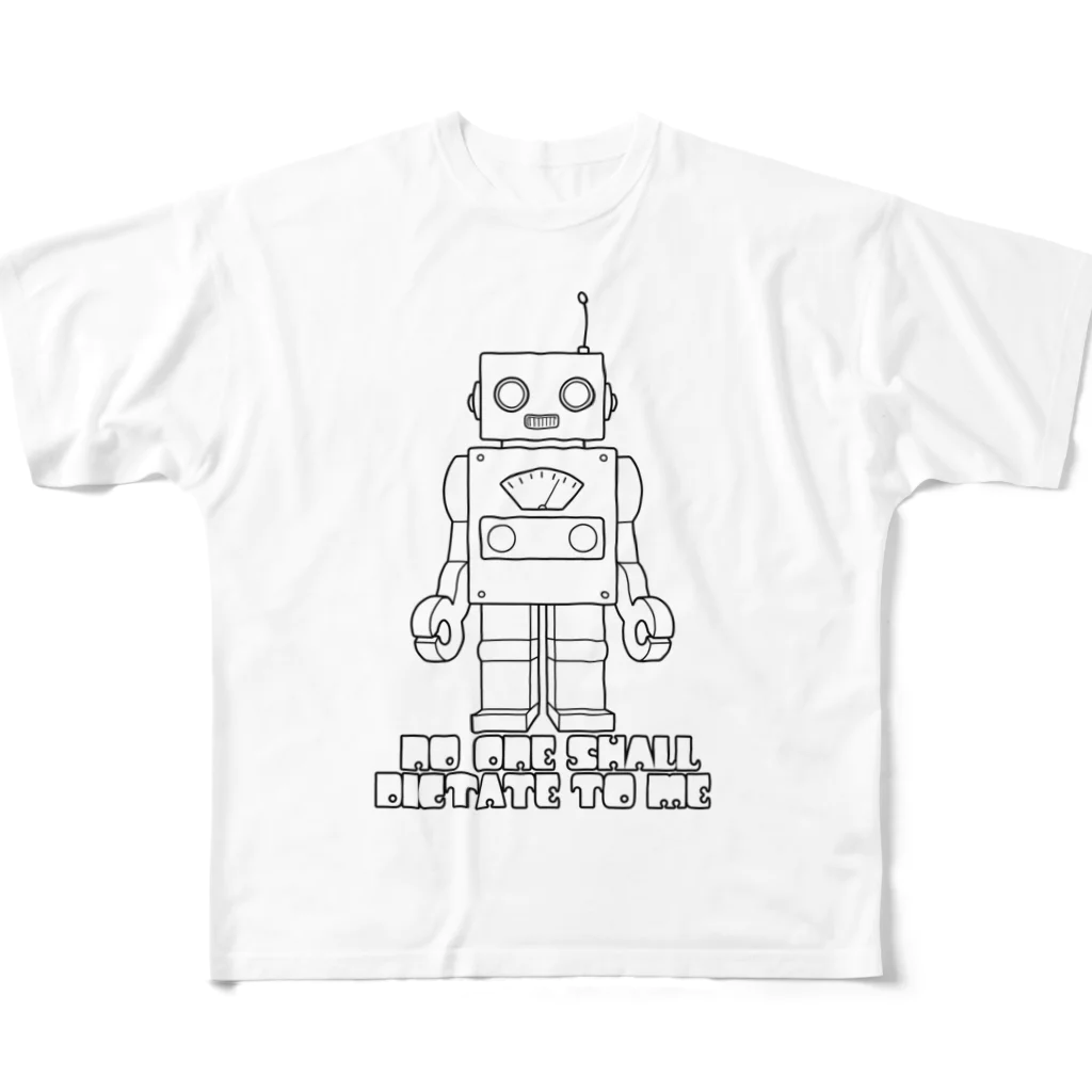 宮比のんのロボット（ブラック） All-Over Print T-Shirt