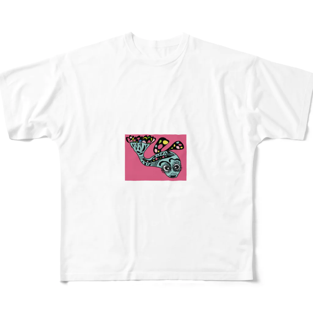 魚好きあつまれ！#かまととちゃん　#かまぼこママのさかなかな？ちゃん All-Over Print T-Shirt