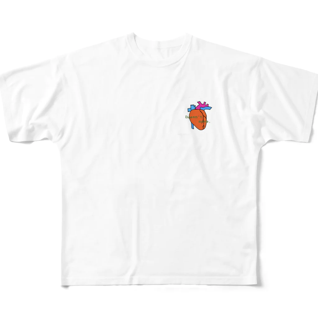 bluemouthのmy heart doesn't move. フルグラフィックTシャツ