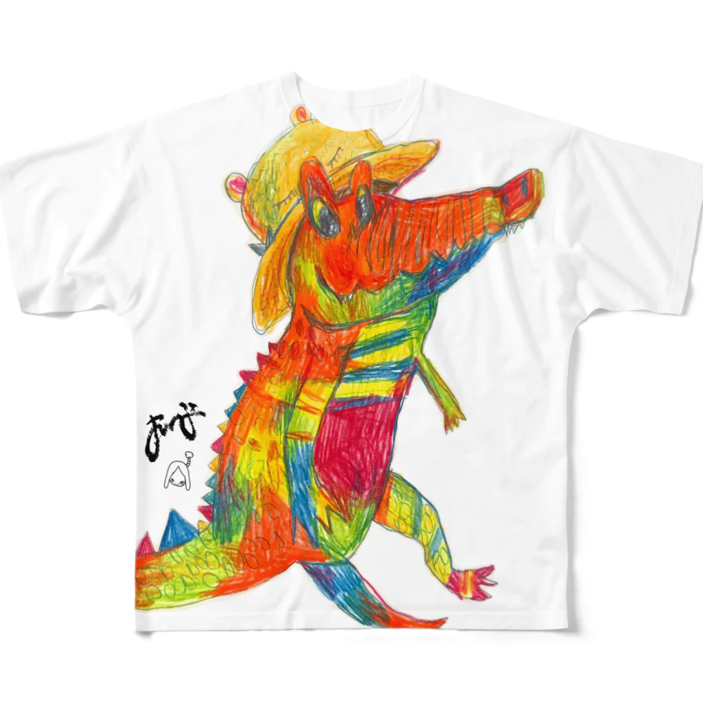 かいじゅうのおもちゃばこのオリビアと麦わら帽子 All-Over Print T-Shirt