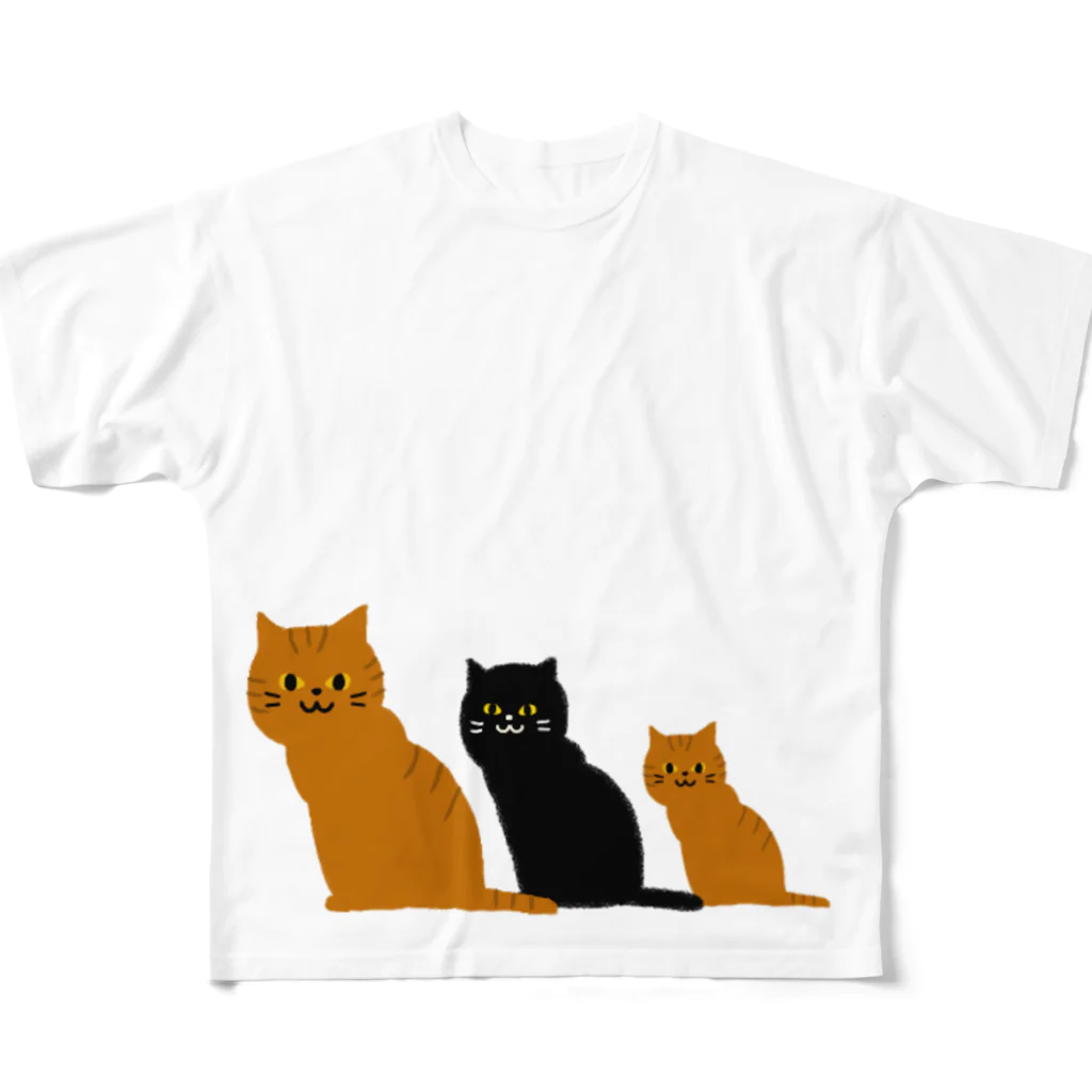 もちぱっちの猫ねこネコ フルグラフィックTシャツ