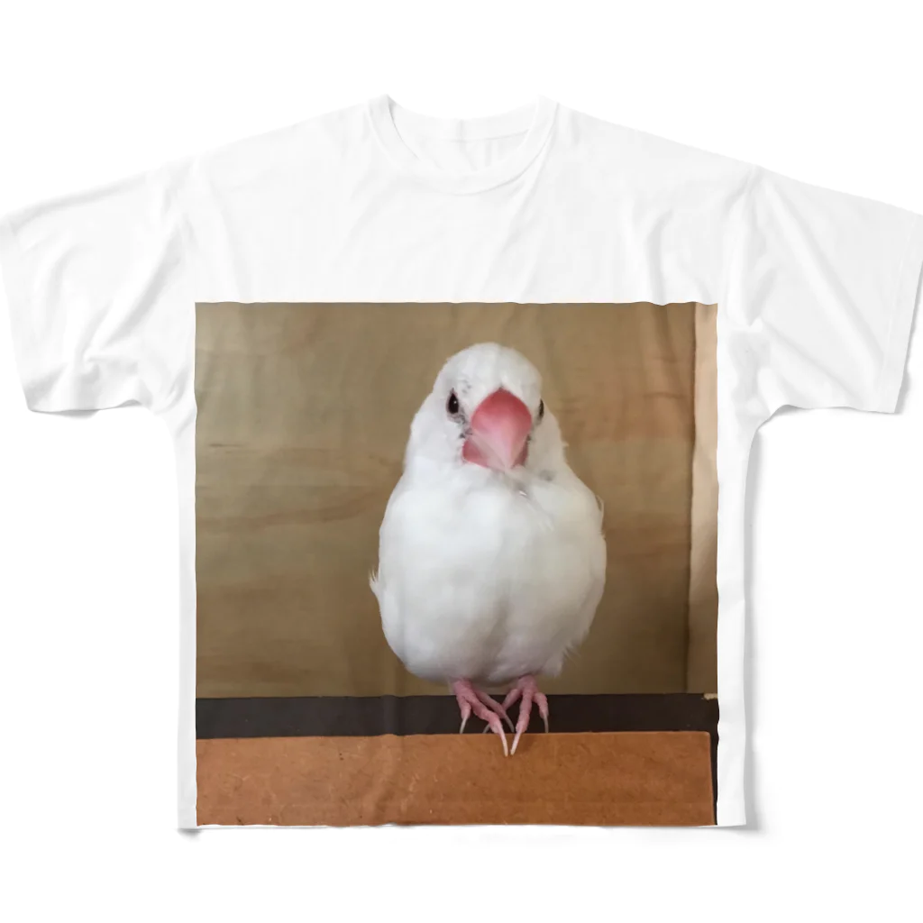 白文鳥のおもちさんの白文鳥のおもちさん All-Over Print T-Shirt