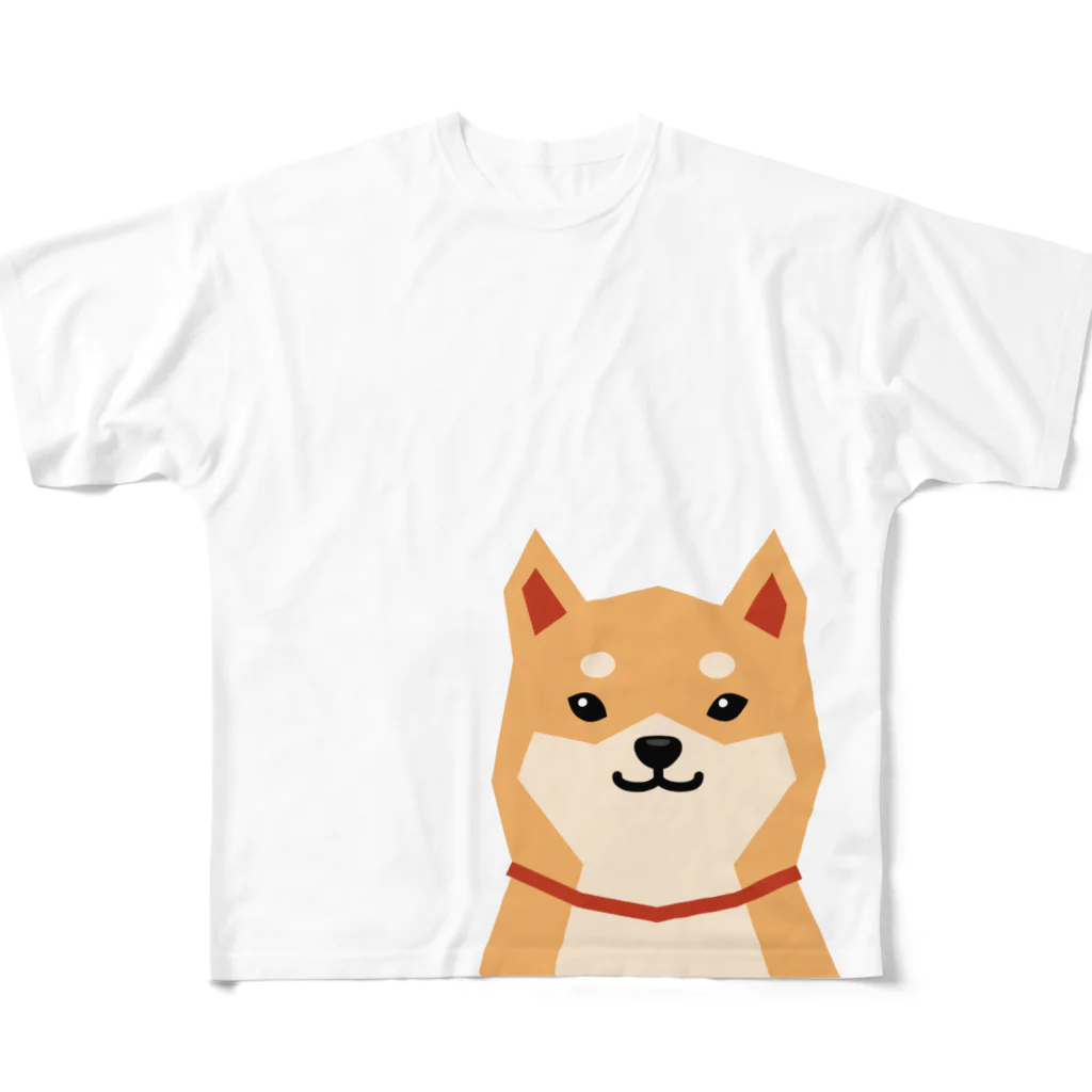 しばじるしデザインのいつもいっしょ（赤柴） フルグラフィックTシャツ