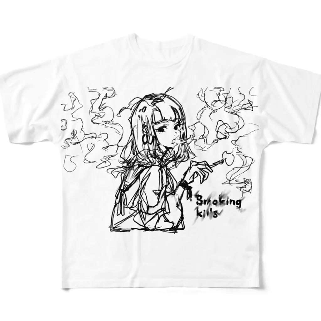 yoimelodyのSmoking フルグラフィックTシャツ