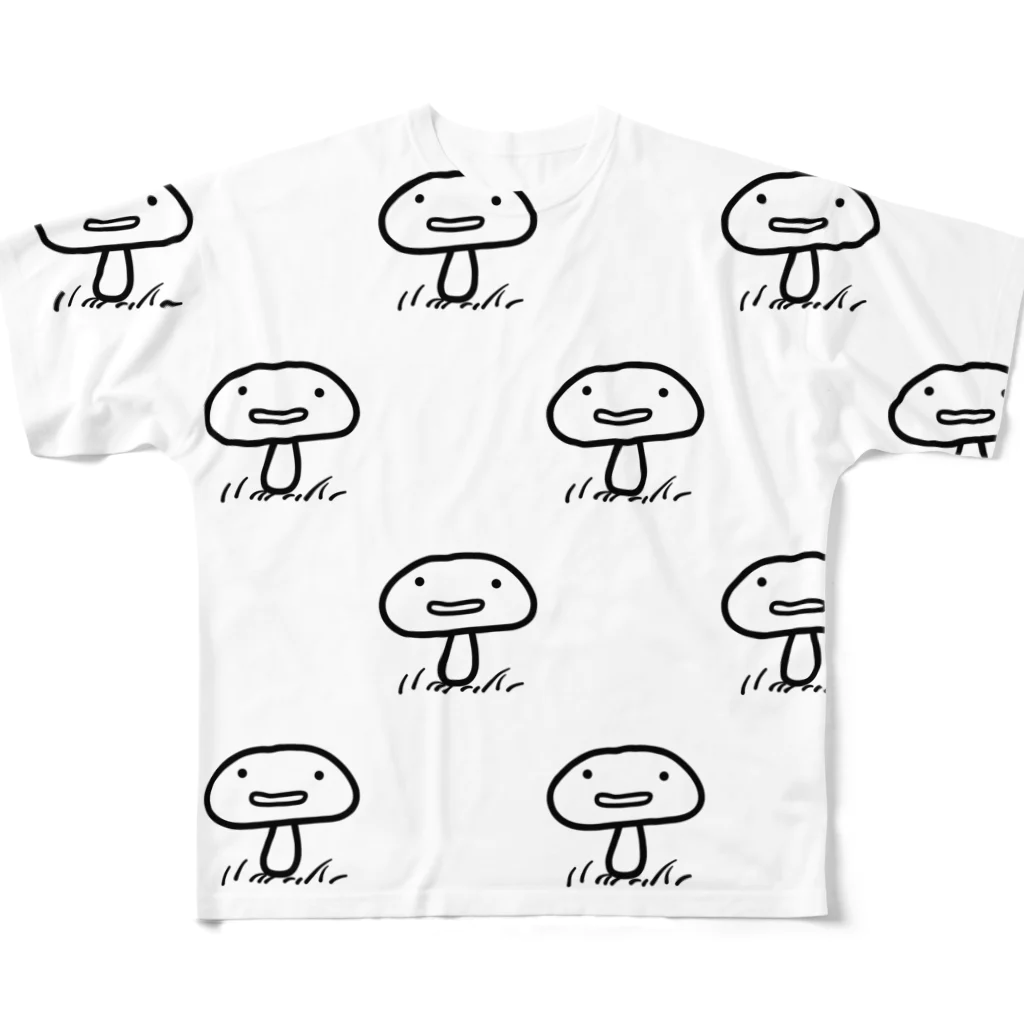 ハナのお店の天然きのこ All-Over Print T-Shirt