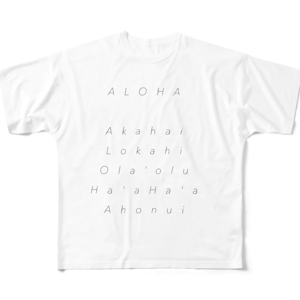 mikiのALOHAの意味 フルグラフィックTシャツ