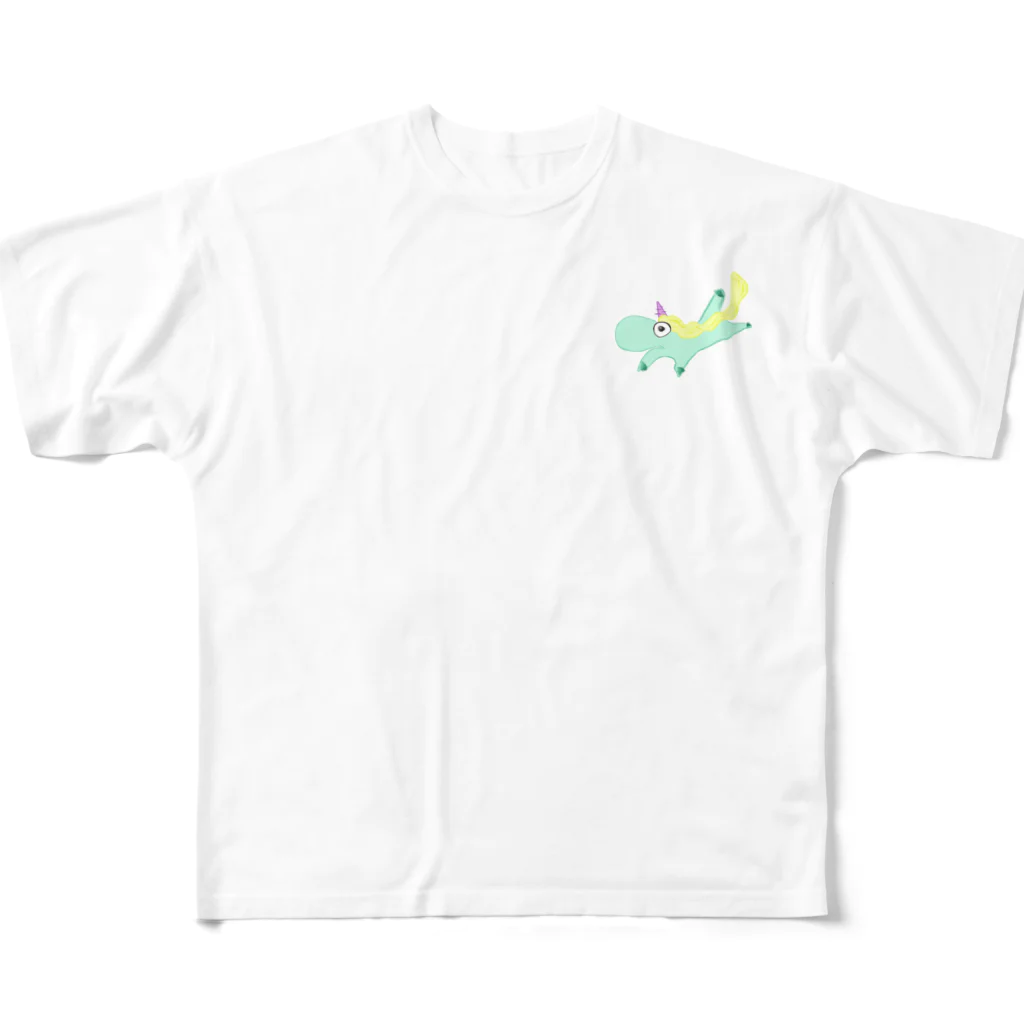 イカれポんちの無知なユニコーン フルグラフィックTシャツ