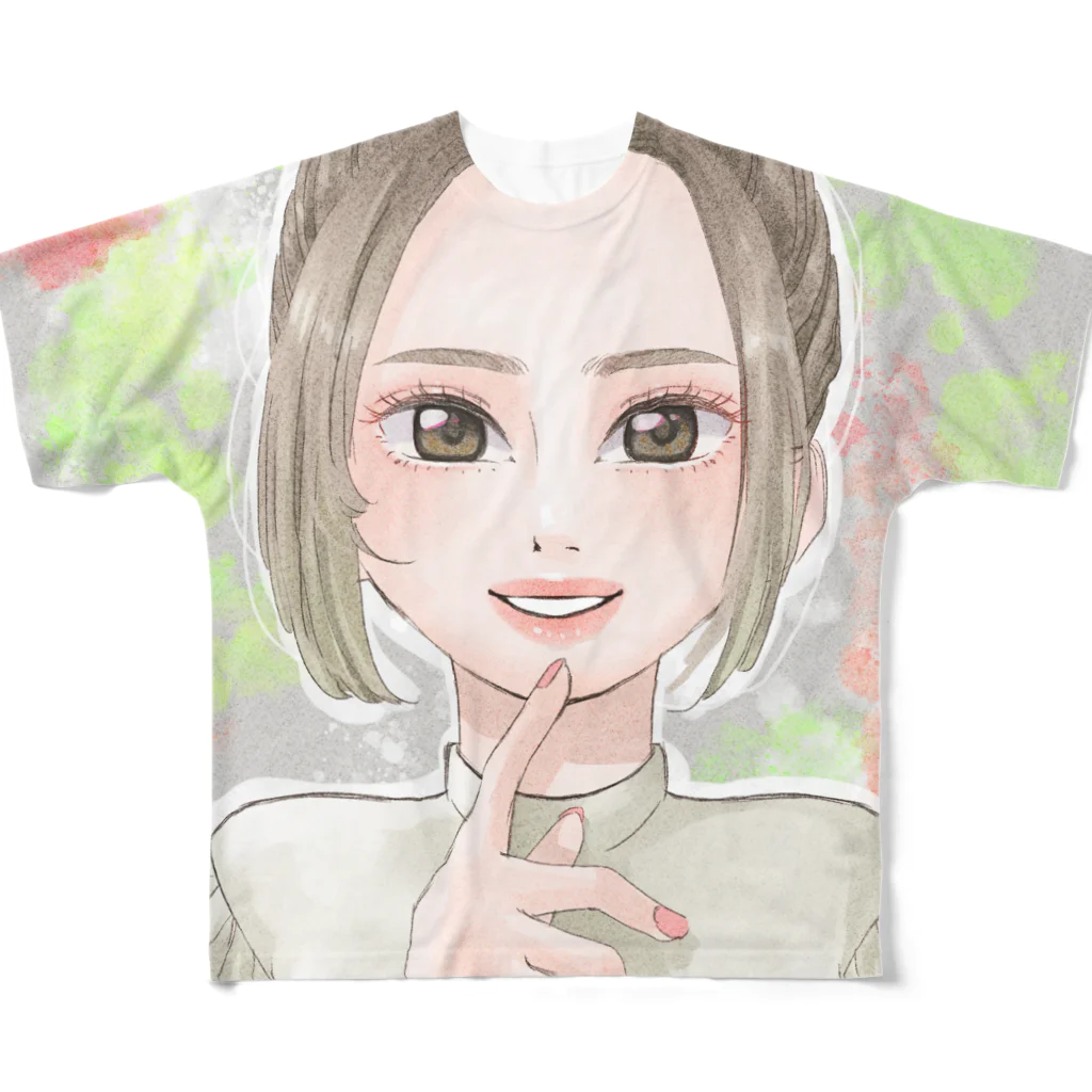 もかふしぎ🐰のナチュラルメイク フルグラフィックTシャツ