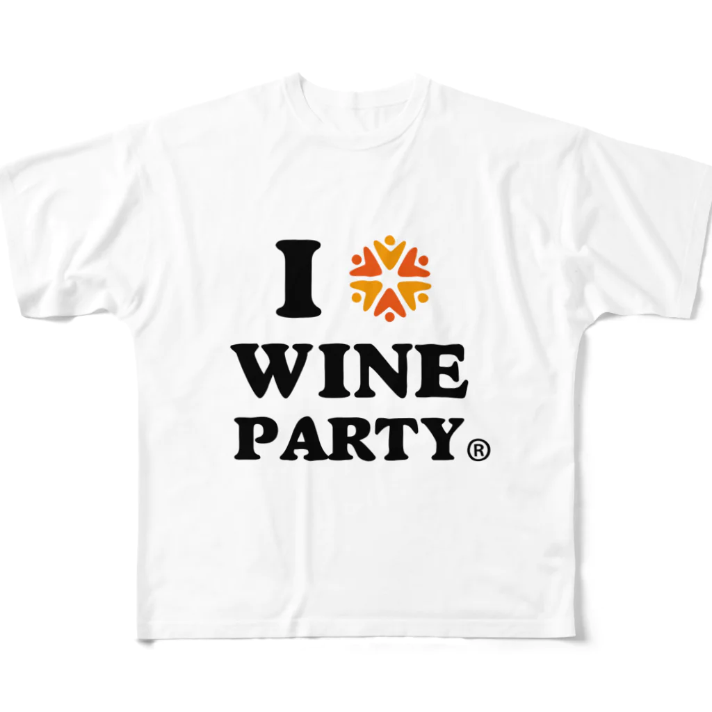 wine-partyのI love wine party All-Over Print T-Shirt