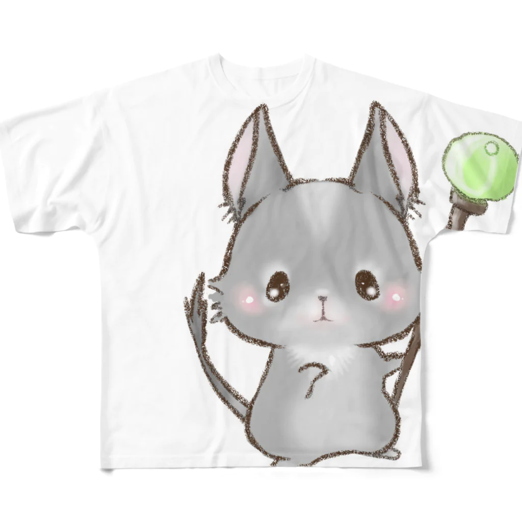 moca's  atelierのあにまるくえすと フルグラフィックTシャツ