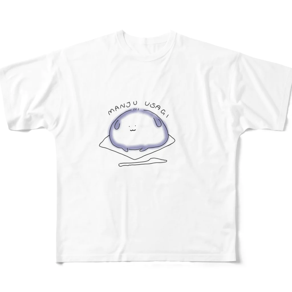 やもり屋商店のまんじゅうさぎ(ろっぷ) フルグラフィックTシャツ