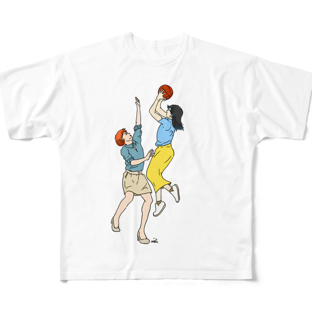 ツタキチネジュの女子バスケ1on1 フルグラフィックTシャツ