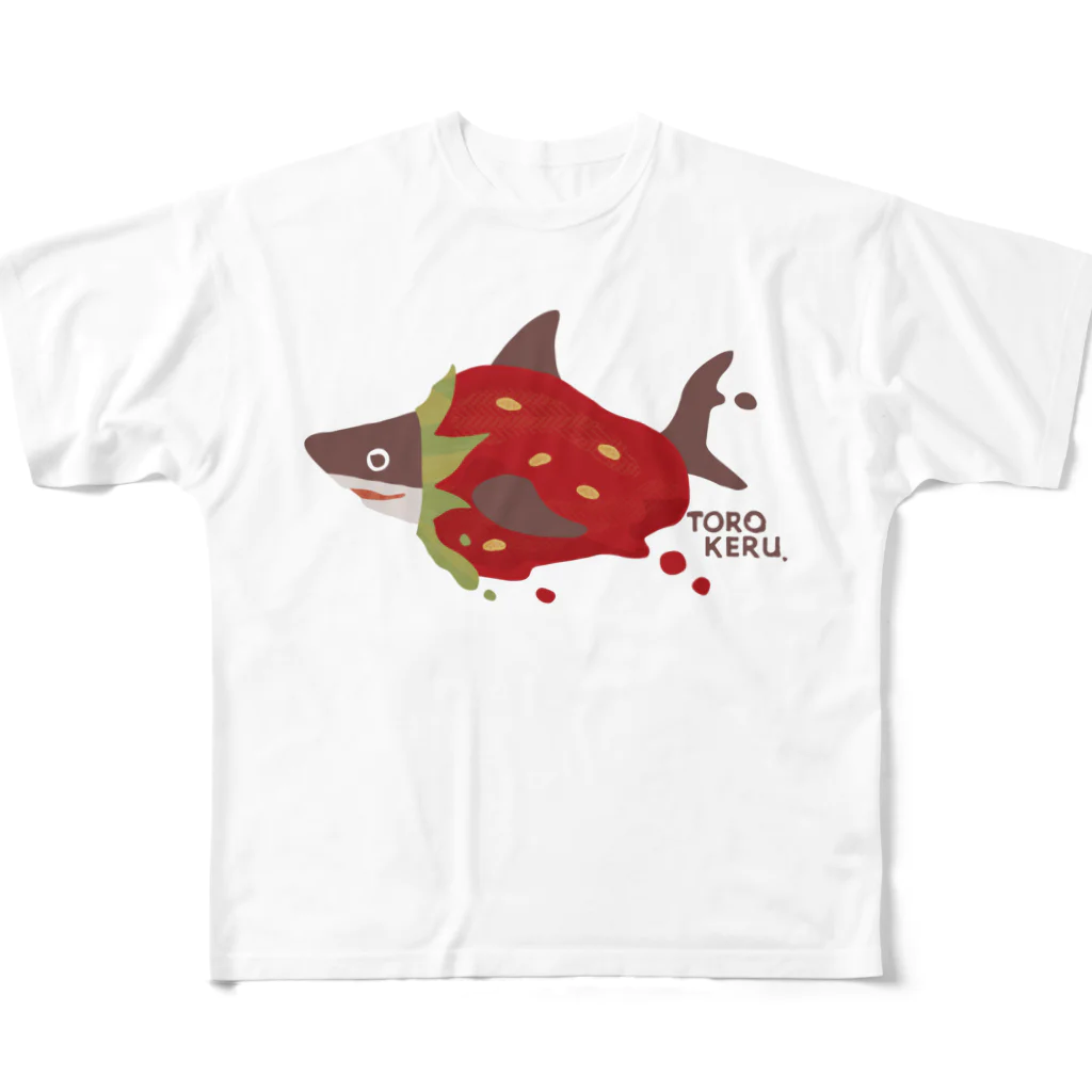 さかたようこ / サメ画家の苺ととろけるおサメさん | TOROKERU SHARK Strawberry フルグラフィックTシャツ