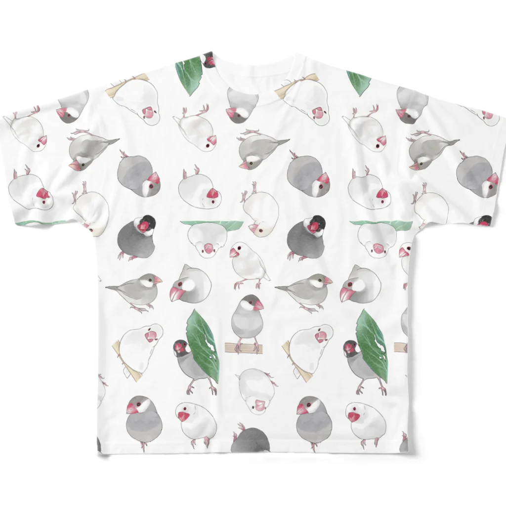 まめるりはことりのたっぷり文鳥ちゃん【まめるりはことり】 All-Over Print T-Shirt
