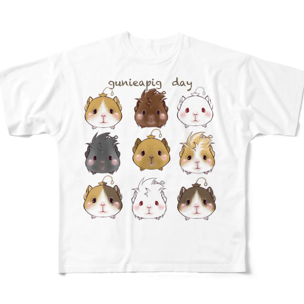 moca's  atelierのguinea pig   day フルグラフィックTシャツ