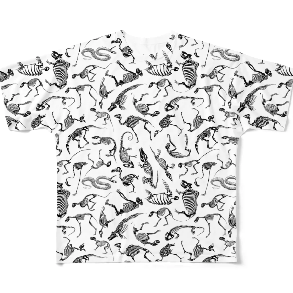 どうぶつのホネ、ときどきキョウリュウ。のどうぶつのホネ [pattern-C] All-Over Print T-Shirt