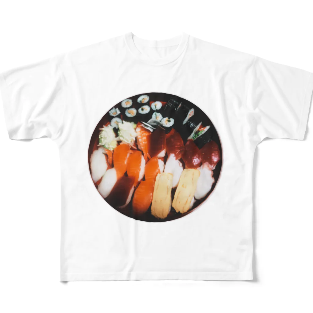 手足ながうさぎのお盆のお寿司 All-Over Print T-Shirt