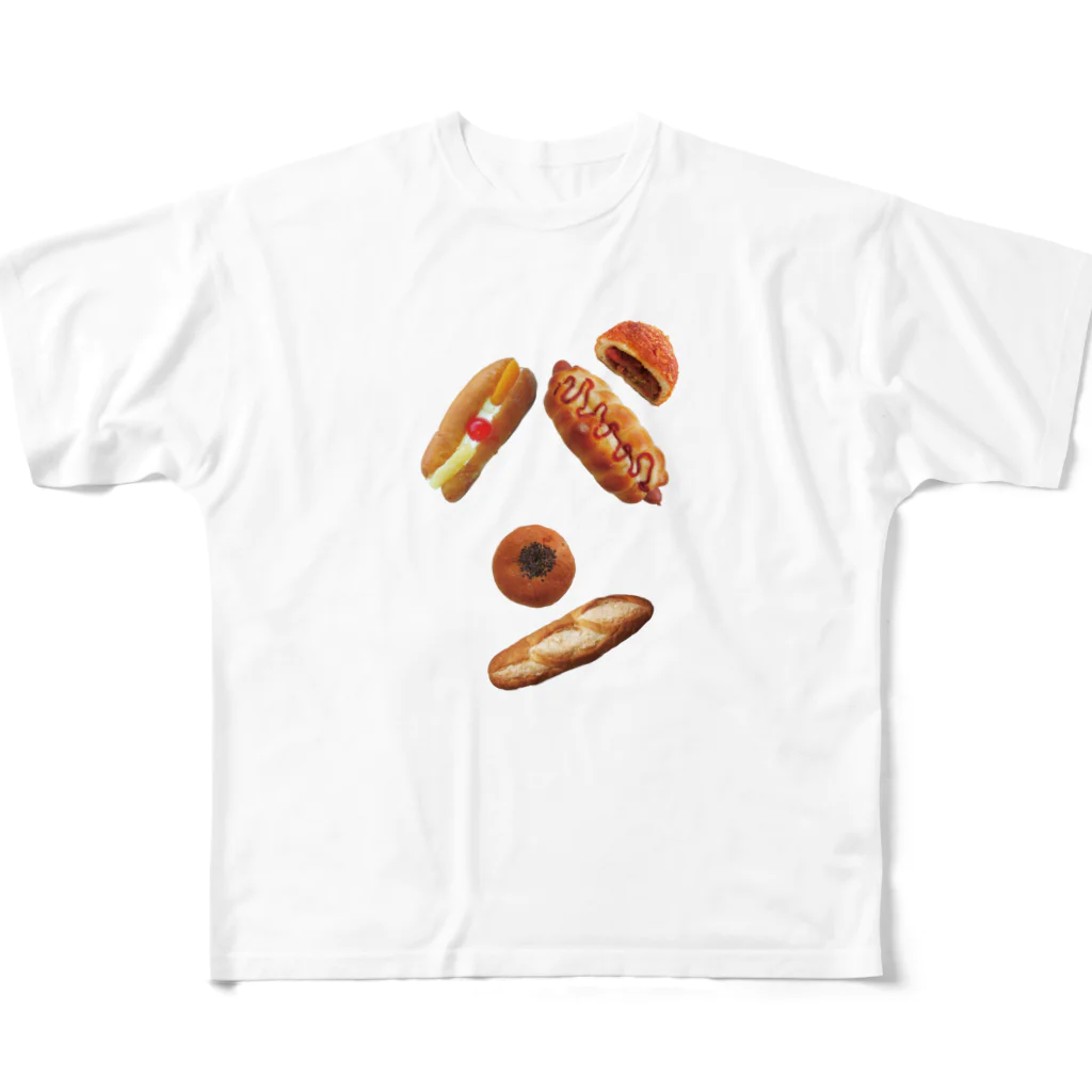 よだれ堂のパンで”パン”🥖🥯 フルグラフィックTシャツ