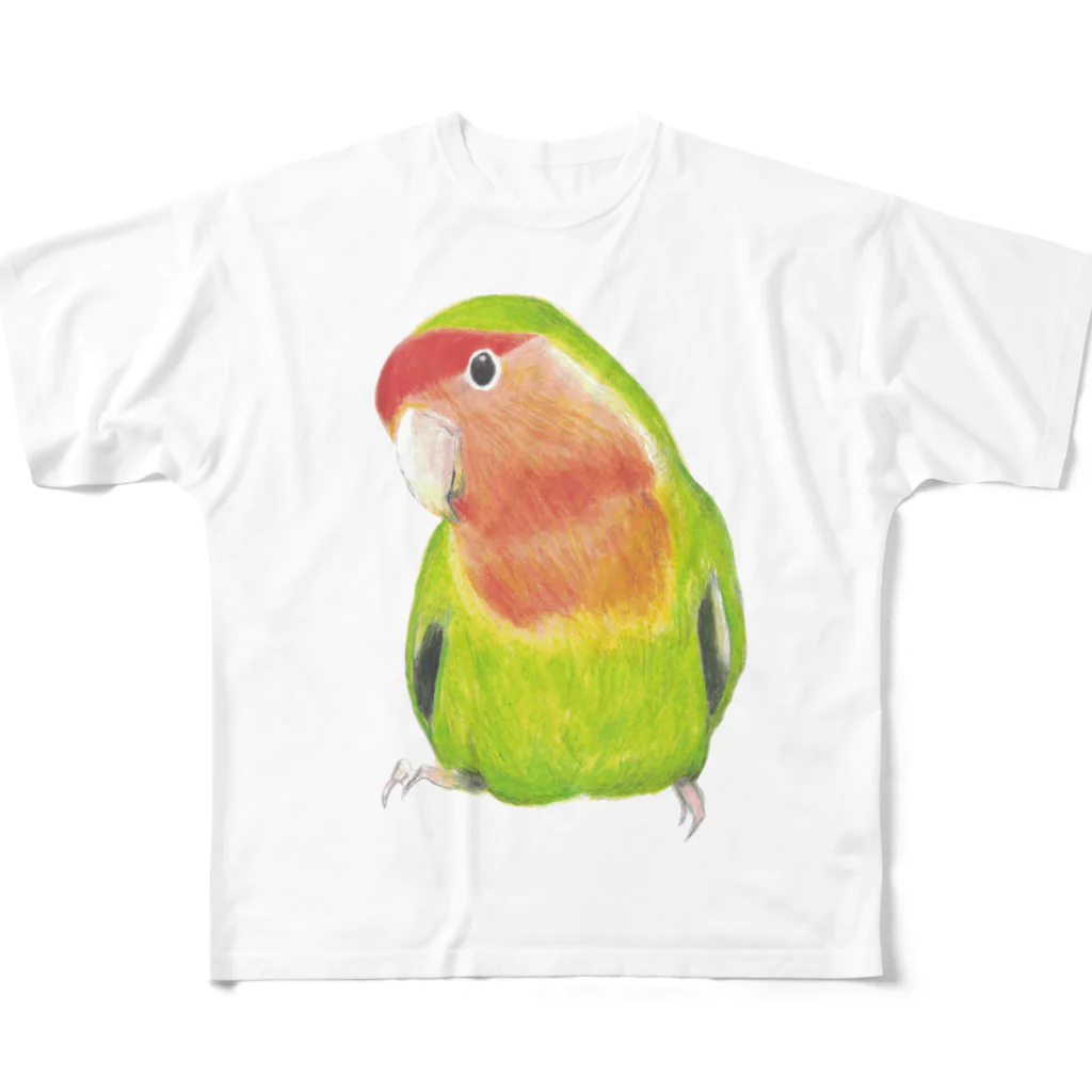 森図鑑の[森図鑑]コザクラインコ ノーマル フルグラフィックTシャツ