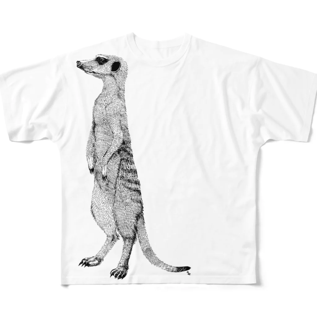 segasworksのミーアキャット（ペン画） All-Over Print T-Shirt