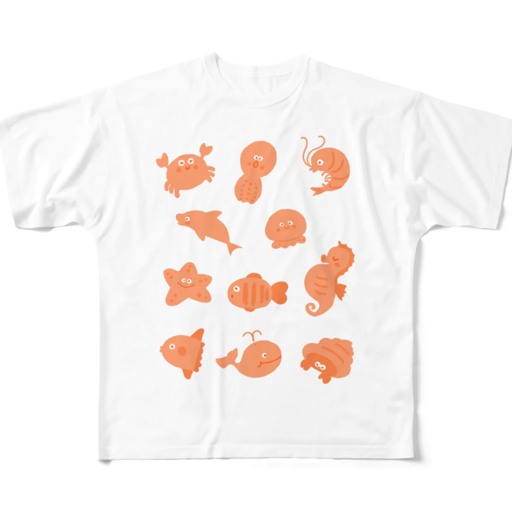 あゆかんのうみのいきもの All-Over Print T-Shirt