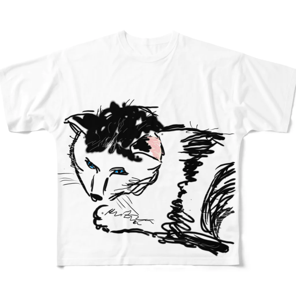 KOMAKOのうちの猫 フルグラフィックTシャツ