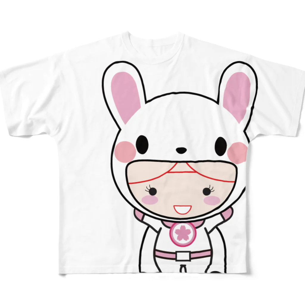 合格祈願！GOKAKUMANのGOKAKU☆BABYうさぎ フルグラフィックTシャツ