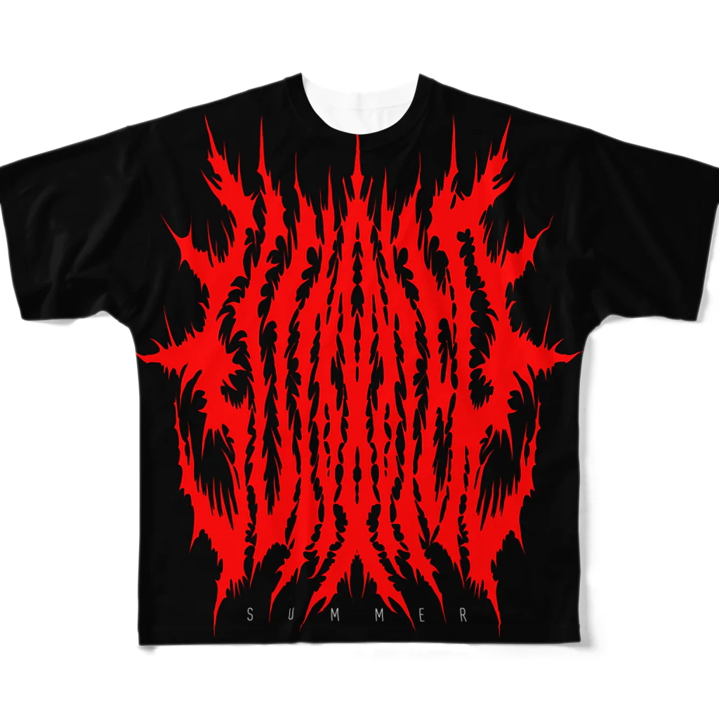 DEATHPOGRAPHYのDEATH SUMMER RED💀 All-Over Print T-Shirt