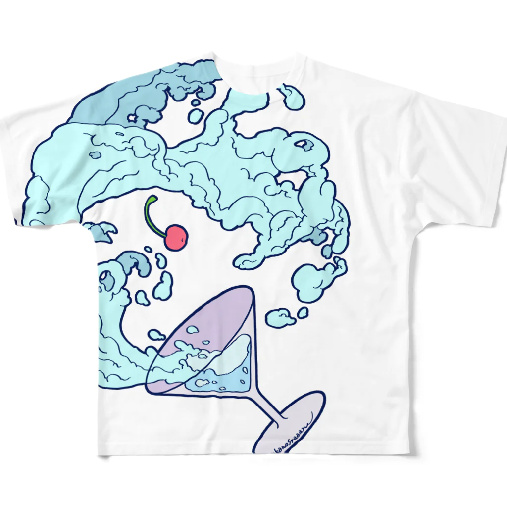 syaaan goodsのカクテルグラスソーダ（淡色） All-Over Print T-Shirt