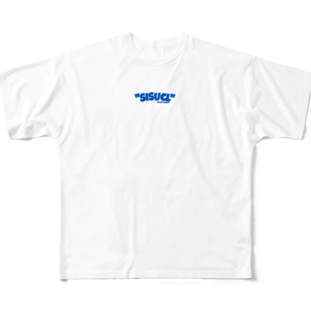 SISUCL.のクルルス　BLUE フルグラフィックTシャツ