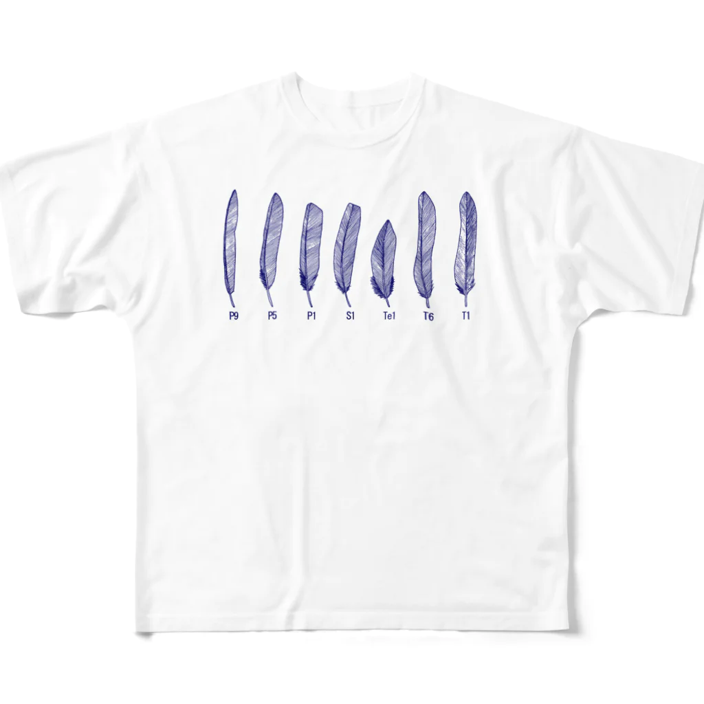 さくぺろの羽根の名前(青) All-Over Print T-Shirt