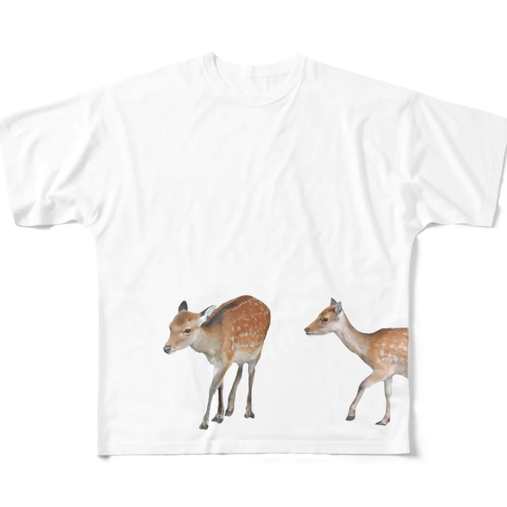 いきもの大好き！ほほえみフレンズのしか！シカ！鹿！ All-Over Print T-Shirt