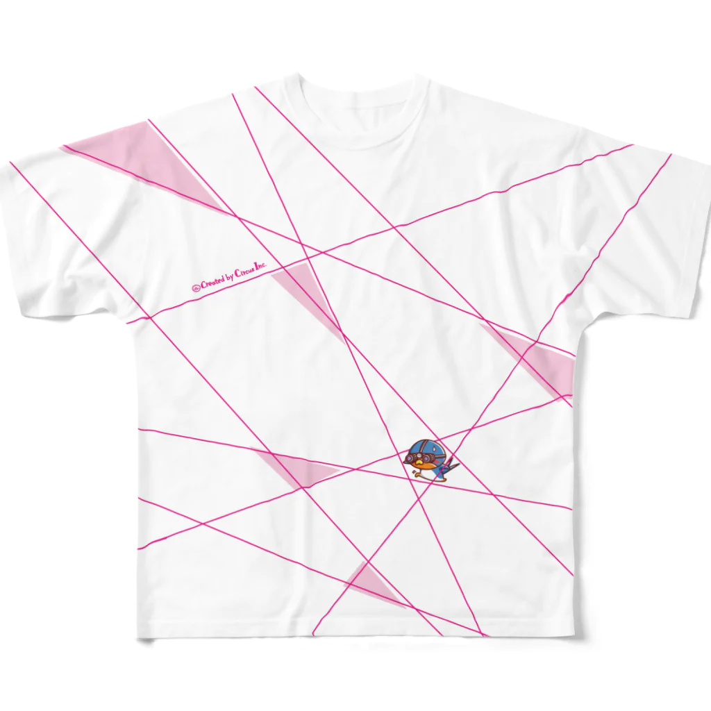 TSUBAME WORKSのlaser light/pink All-Over Print T-Shirt