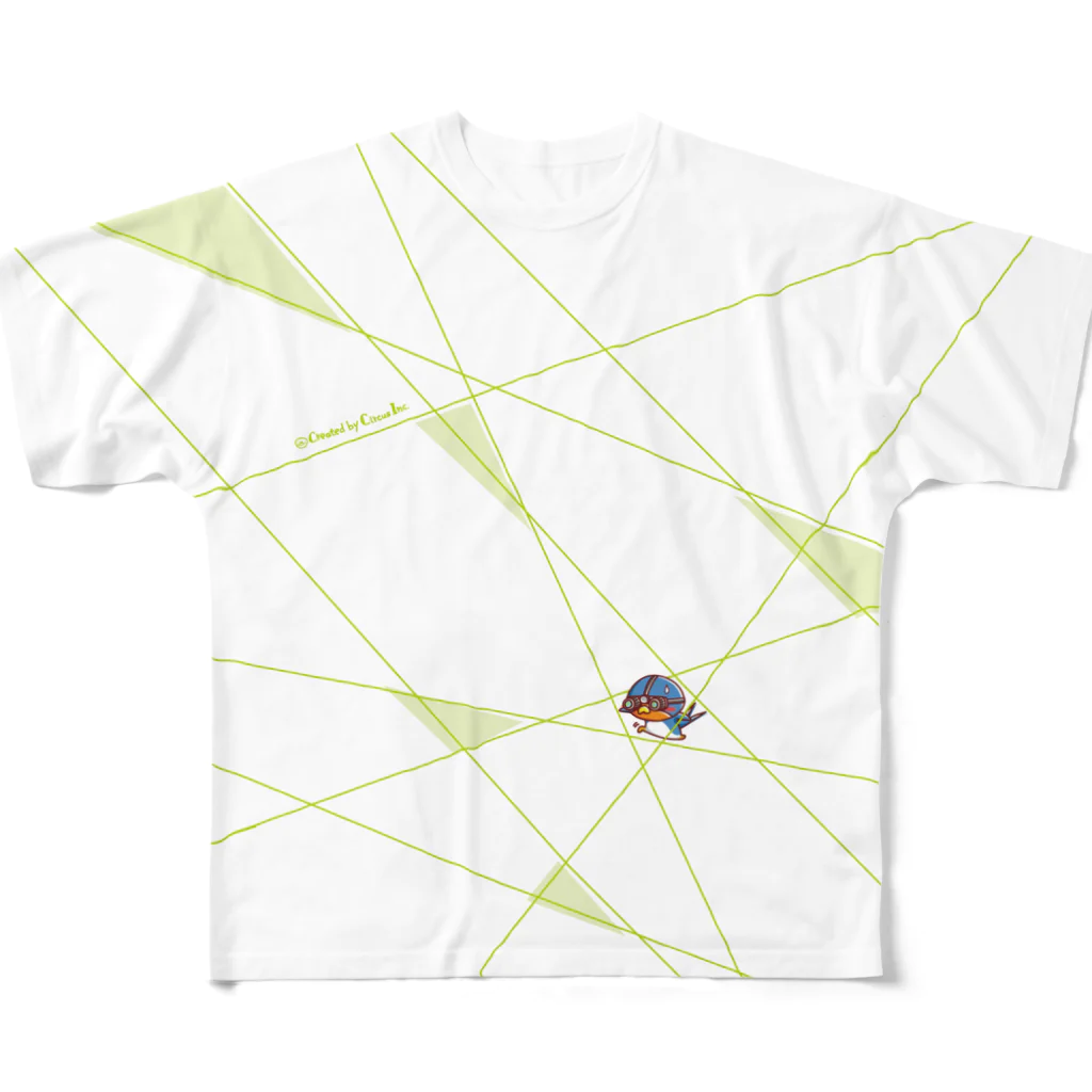 TSUBAME WORKSのlaser light/green All-Over Print T-Shirt